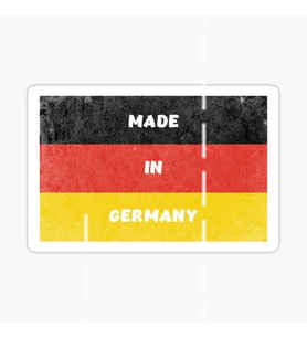 Made in Germany Araba Leptop Oto Sticker 13cm 4 Adet E