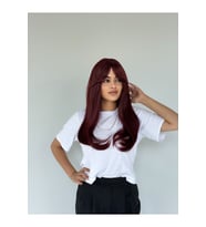 Bordo Kızıl Vip Gerçek Saç Dokusunda Peruk