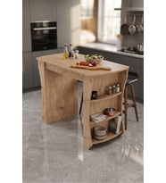 Mutfak Masası Mutfak Adası Ada Masa Bar Masası Kahvaltı Masası Raflı Çok Amaçlı Dolap Modern Masa 120x60 cm 9838 Sepet