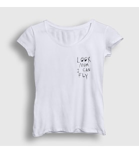 Presmono Kadın Beyaz Look Mom Astroworld Travis Scott T-Shirt 42917tt (Beyaz)