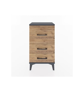 Arges Komodin 3 Çekmeceli 44x30x80 Antrasit-Çam