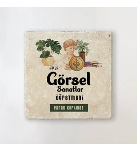 Kişiye Özel Görsel Sanatlar Öğr. Özel Taş Bardak Altlığı