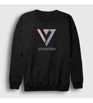 Presmono Unisex Siyah Logo K Pop Seventeen Sweatshirt 549538tt