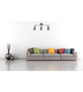 RİOLİGHT LED SPOT,LED AVİZE KROM GÖVDE 3XGU10 DUYLU GÜN IŞIĞI 360 DERECE HAREKETLİ BAŞLIK SPOT