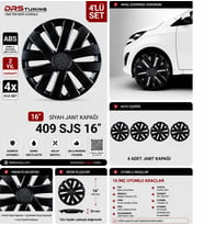 Alfa Romeo Uyumlu 16 Inc Kırılmaz Parlak Siyah Jant Kapağı 1 Takım 4 Adet No:409