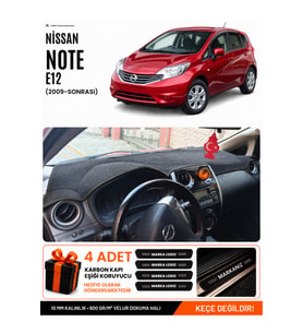 NİSSAN NOTE E12 (2009-SONRASI) Uyumlu Torpido Örtüsü Torpido Kılıfı - Siyah