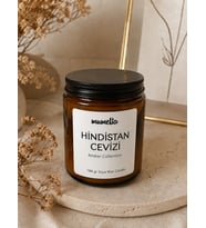 Mumelia Amber Kavanoz - Doğal Soya Cam Bardak Mum - Hindistan Cevizi Kokulu
