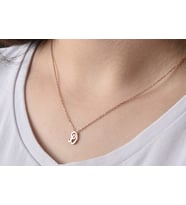 Beyaz Altın Harf, Katı Altın Harf Kolye, Harf Kolye Altın, Bayan Kolye (STD)