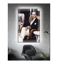 Led Işıklı Atatürk (hediyelik Kanvas Tablo)