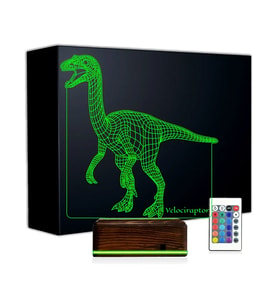 Luvivia Dinozor Velociraptor 3D Lamba - Masa Gece Lambası