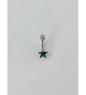 Mistik Topaz Taşlı Yıldız Detaylı Göbek Piercing - Pg0026
