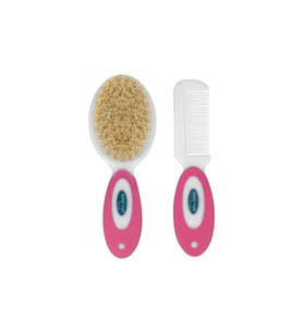 Sevi Bebe Naturel Fırça Tarak Seti Pembe (Standart)