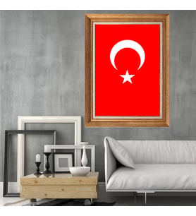 Altın Paspartulu Çerçeveli Tablo C72 (Gold)