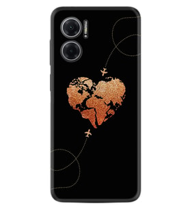 Xiaomi Redmi Note 11E Kılıf Silikon Desen Özel Seri Plane Heart 1721