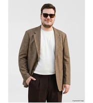 LCW Vision Kahverengi Regular Fit Keten Karışımlı Erkek Blazer Ceket