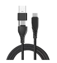 ALLY 2in1 USB Type C To PD Kablosu+USB Kablo (Siyah)