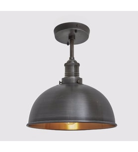 RİOLİGHT RETRO SİYAH İÇİ ALTIN TEKLİ PLOFONYER AVİZE ŞAPKA ÇAPI: 30CM