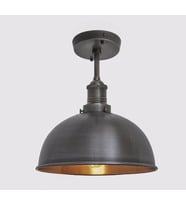 RİOLİGHT RETRO SİYAH İÇİ ALTIN TEKLİ PLOFONYER AVİZE ŞAPKA ÇAPI: 30CM