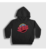 Presmono Unisex Çocuk Beyaz Vintage Logo The Strokes Kapüşonlu Sweatshirt 525361tt (Siyah)