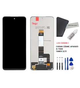 Tkgz - Xiaomi Redmi 12 Uyumlu Lcd Ekran Dokunmatik Servis + B-7000 + TAMİR SETİ