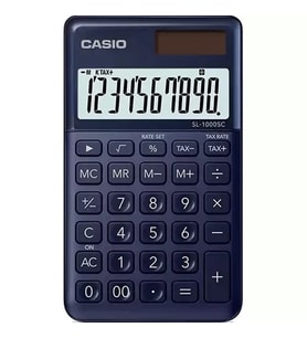 CASIO SL1000SC-NY-N-DP 10 HANE HESAP MAKİNESİ - KOYU MAVİ