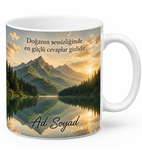 Manzaralı Doğa Temalı Tasarım Baskılı Kupa Bardak Hediye Porselen Mug