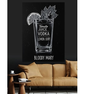 Bloody Mary Kokteyl İçecek Dekoratif Kanvas - Mdf Ahşap Tablo