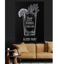 Bloody Mary Kokteyl İçecek Dekoratif Kanvas - Mdf Ahşap Tablo