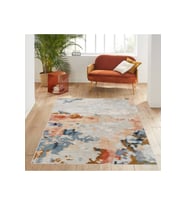 Rovigo Home Dijital Baskı Yıkanabilir Kaymaz Taban Salon Halısı RVG0593 (Mavi)