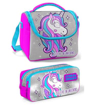 Coral High Pembe Mavi Unicorn Kız Çocuk Beslenme Çantası Seti
