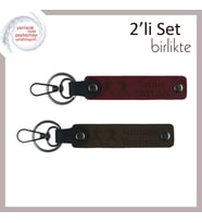 Ring Ruhu Taşıyan Hediye, Boks Temalı, Kişiye Özel Deri Anahtarlık Takımı, Bordo-Koyu Kahve (Çok Renkli)