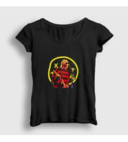 Presmono Kadın Siyah Logo Nirvana Kurt Cobain T-Shirt 35556tt
