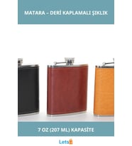 Paslanmaz Çelik Derili 7 Oz Şık Matara