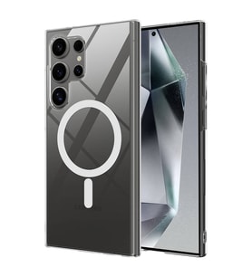 Samsung Galaxy S24 Ultra Kılıf Ultra İnce Sert PC Magsafe Uyumlu Açık Porto Kapa (Renksiz)