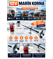 Marin Tip Korna 12V Tır Kamyon Gemi Vapur Tren Havalı Korna Kompresörlü
