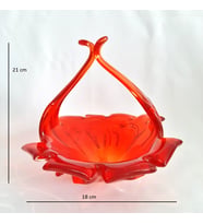 İTALYAN KIRMIZI MURANO GONDOL SEPET 21x18x18 CM