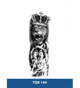 TQB-169 KRAL ASLAN VE KURT DESEN GEÇİCİ KOL DÖVMESİ-TATTO
