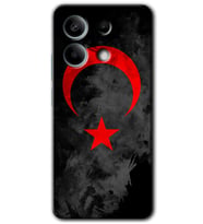 Redmi Note 13 Kılıf HD Desen Baskılı Kılıf - Black Ayyıldız
