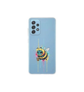 Samsung A52S 5G ile uyumlu Splash arı tasarımlı şeffaf silikon kılıf