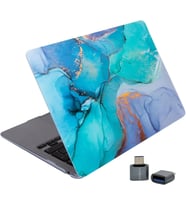 Huawei MateBook D14 Kılıf Uyumlu Mermer Desenli Mat TPU Sert Hard Case İnce Hafif Koruma 2019-2022 14 İnç Açık Yeşil