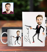 Kişiye Özel Karikatür Tasarım Defter Kalem Kupa Hediye Seti 96315