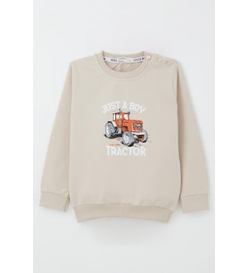 Breeze Erkek Çocuk Sweatshirt Çiftliğin Şimşeği 1.5-5 Yaş, Bej