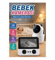 Uzaktan Kontrollü HD Bebek Kamerası 720P Zoom Destekli Sıcaklık Sensörlü Bebek Monitörü