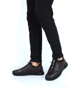 Tardelli 3747 Kahve Kauçuk Deri Erkek Casual Ayakkabı (Kahverengi)