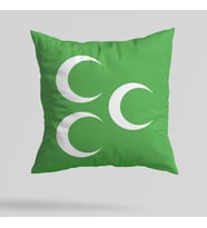 Üç Hilal Yeşil Baskılı Yastık