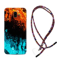 Samsung J6 Plus J7 Prime J7 Pro M20 Kılıf Boyun Asklı Rasta Silikon Orange Blue Color 1665