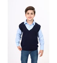 Toontoy Erkek Çocuk Süveterli Okul Gömlek (Mavi)