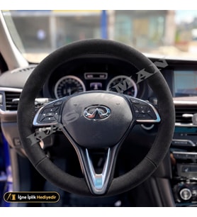 Infiniti QX30 Dikme Direksiyon Kılıfı Alcantara Süet Monza Black AWD-Premium-Sport 2016-2020