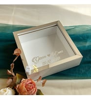 25x25 Cm Beyaz-Gümüş Derin Anı Çerçevesi-6 Cm Derinlikli Anı Çerçevesi! İsimli-Ledli! Hkm Ticaret