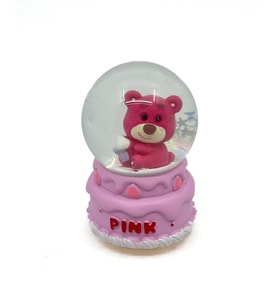 Işıklı Kar Küresi Pembe Ayıcık Cupcake 7 cm
